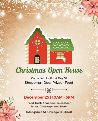 Christmas Open House Event Flyer Template