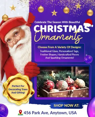 Christmas Ornaments Flyer Template