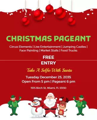 Christmas Pageant with Santa Activities Flyer Template
