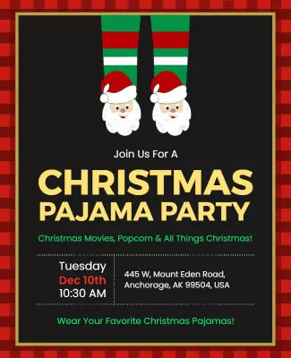 Christmas Pajama Party Event Flyer Template