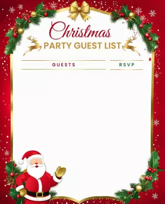 Christmas Party Guest List Flyer Template