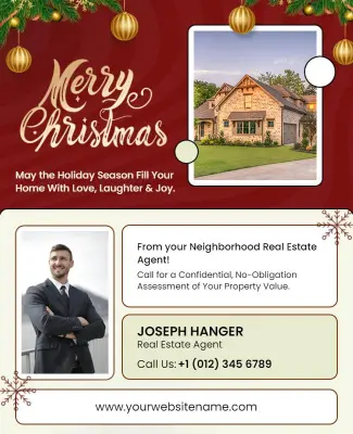 Christmas Real Estate Agent Advertising Flyer Template