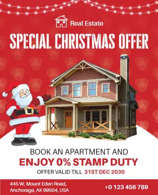 Christmas Real Estate Promotion Flyer Template