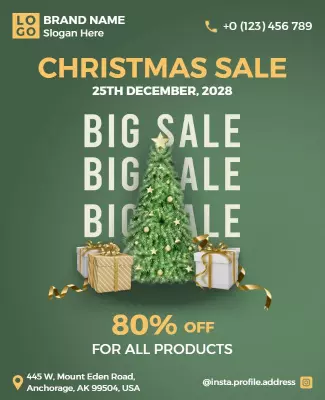 Christmas Sale Big Discount Event Flyer Template
