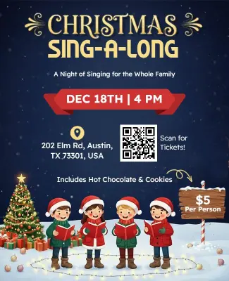 Christmas Sing-Along Event Flyer Template