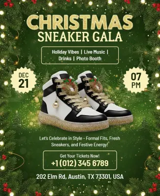Christmas Sneaker Gala Event Flyer Template