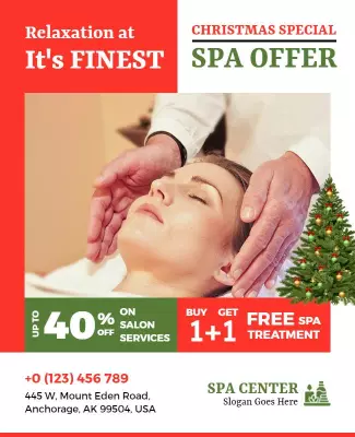Christmas Spa Special Offer Flyer Template