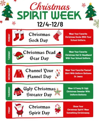 Christmas Spirit Week Event Flyer Template