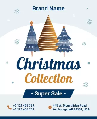 Christmas Super Sale Flyer with Holiday Theme Template