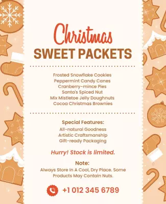 Christmas Sweet Packet Promotion Flyer Template