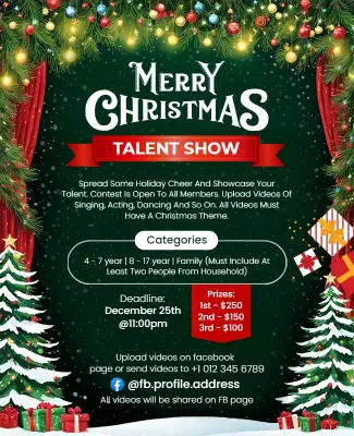 Christmas Talent Show Event Flyer Template