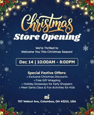 Christmas Themed Store Opening Flyer Template