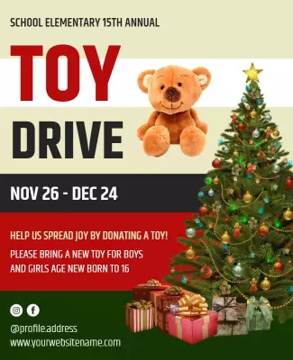 Christmas Toy Drive Charity Event Flyer Template