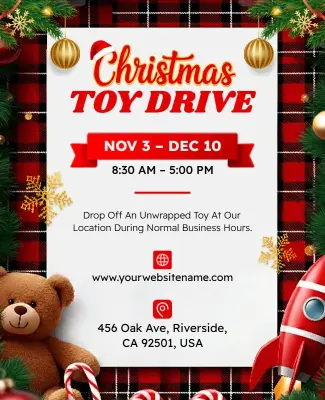 Christmas Toy Drive Donation Event Flyer Template