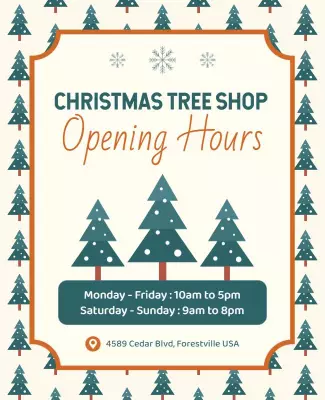 Christmas Tree Shop Opening Hours Flyer Template