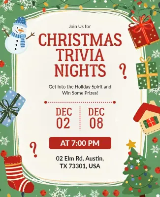 Christmas Trivia Nights Event Flyer Template