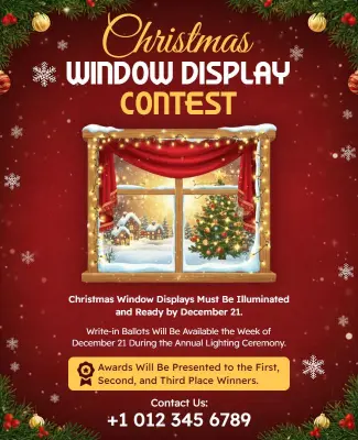 Christmas Window Display Contest Flyer Template