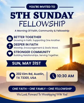 Church 5th Sunday Fellowship Event Flyer Template