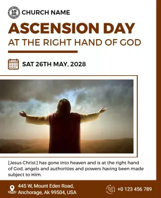 Church Ascension Day Spiritual Event Flyer Template