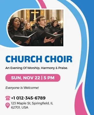 Church Choir Worship Event Poster Template