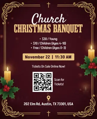 Church Christmas Banquet Event Flyer Template