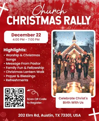 Church Christmas Rally Celebration Flyer Template