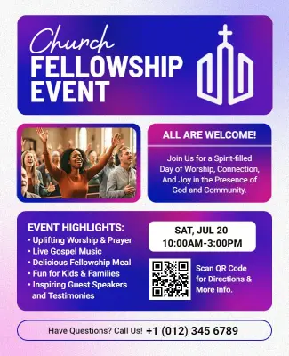 Church Community Fellowship Event Flyer Template