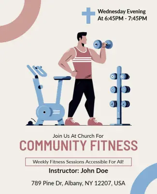 Church Community Fitness Session Flyer Template