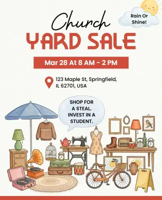 Church Community Yard Sale Poster Template