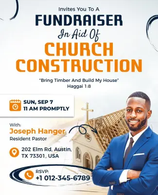 Church Construction Fundraiser Event Poster Template