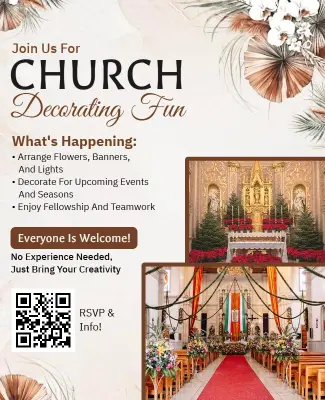 Church Decorating Community Event Flyer Template