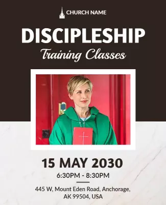 Church Discipleship Training Classes Flyer Template