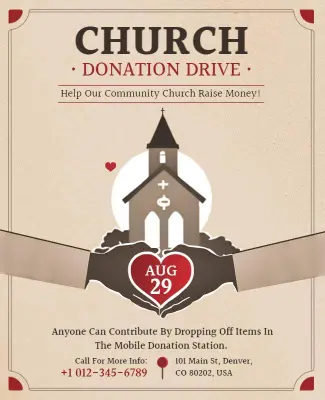 Church Donation Drive Community Support Flyer Template