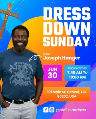 Church Dress Down Sunday Celebration Flyer Template