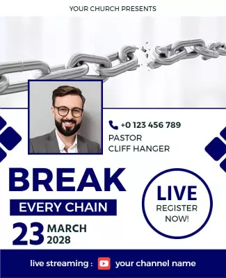 Church Event with Break Every Chain Theme Flyer Template