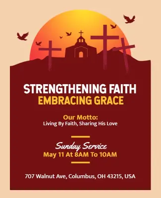 Church Faith and Motto Religious Gathering Flyer Template