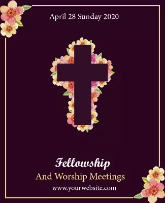 Church Fellowship and Worship Meeting Flyer Template