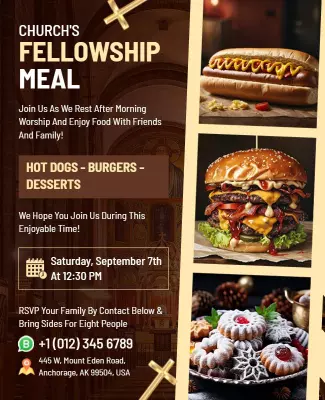 Church Fellowship Meal Event Flyer Template