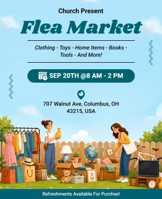 Church Flea Market Event Flyer Template