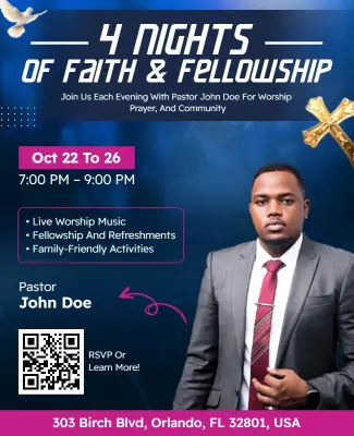 Church Four Nights of Prayer and Worship Flyer Template