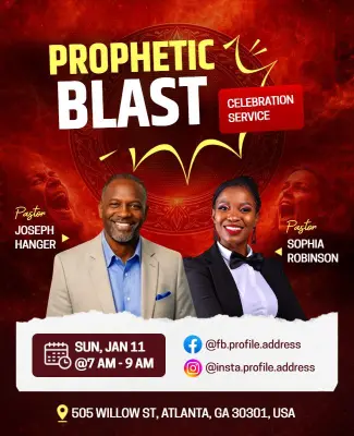 Church Gathering Prophetic Blast Poster Template