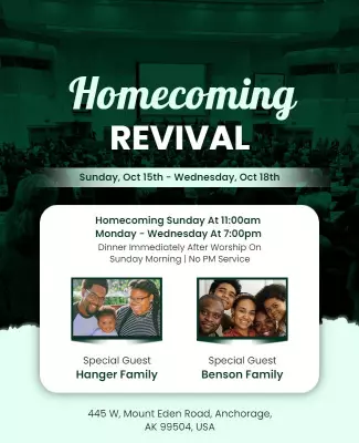 Church Homecoming Revival Event Flyer Template