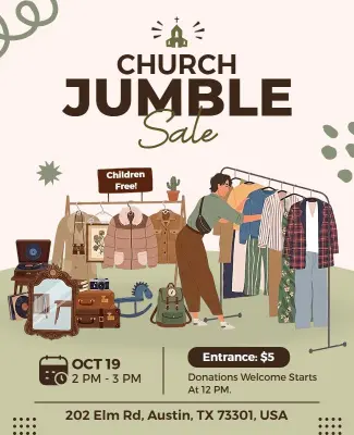 Church Jumble Sale Event Flyer Template
