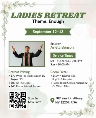 Church Ladies Spiritual Retreat Event Flyer Template