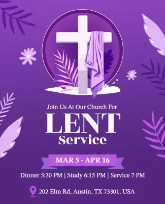 Church Lent Service Event Flyer Template