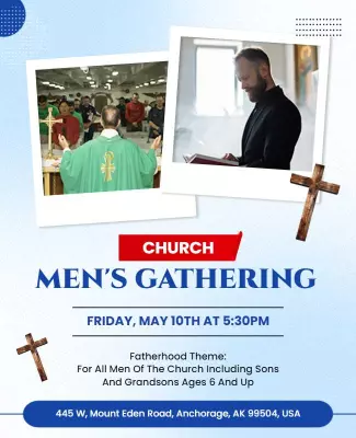 Church Mens Gathering Event Flyer Template