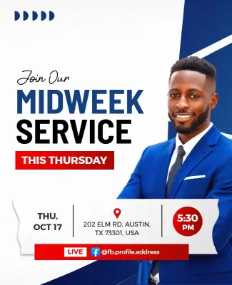 Church Midweek Service Poster Template
