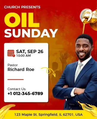 Church Oil Sunday Event Flyer Template