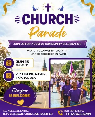 Church Parade Celebration Flyer Template