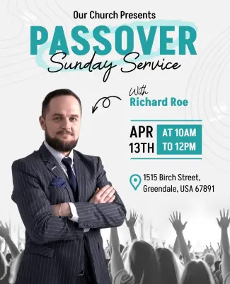 Church Passover Sunday Service Event Flyer Template